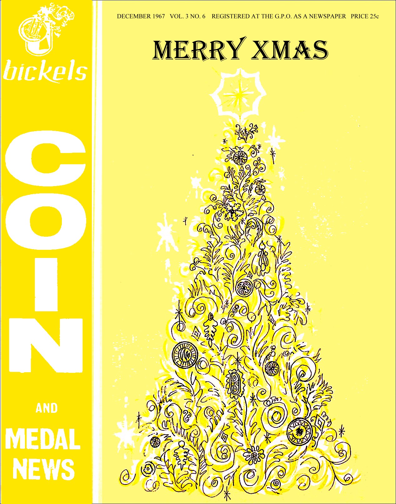 Bickels Coin & Medal News December 1967 Vol 3 No 6